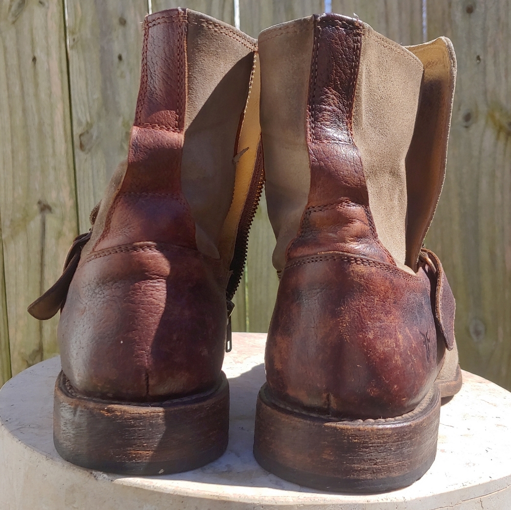 Men's Frye Jayden Moto Suede Moto Boots - Picture 7 of 11